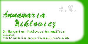 annamaria miklovicz business card